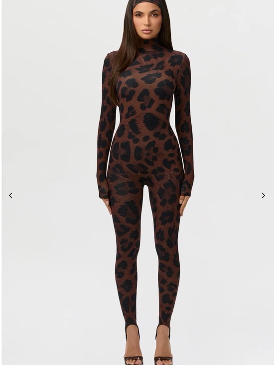 naked wardrobe Pants - NWT NAKED PRINT STIRRUP JUMPSUIT PETITE